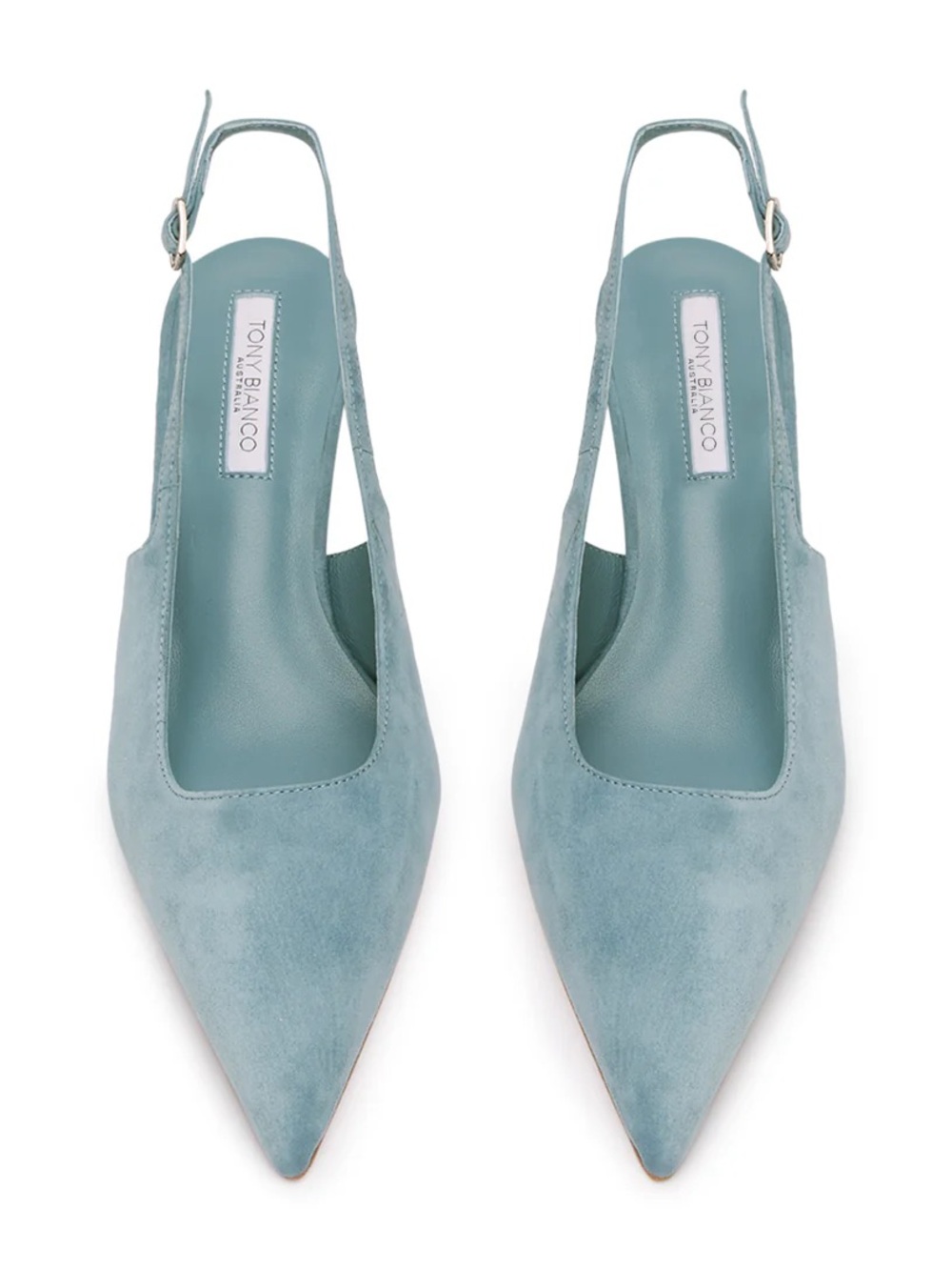 Tony Bianco Suede Pointed Slingback Pumps in Light Blue